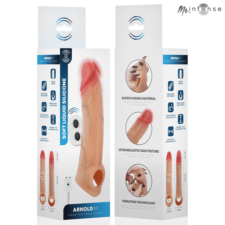 MR INTENSE - ARNOLD M VIBRADOR FUNDA PENE SILICONA CONTROL REMOTO 14.5 CM -Ø- 4 CM - OMerotics
