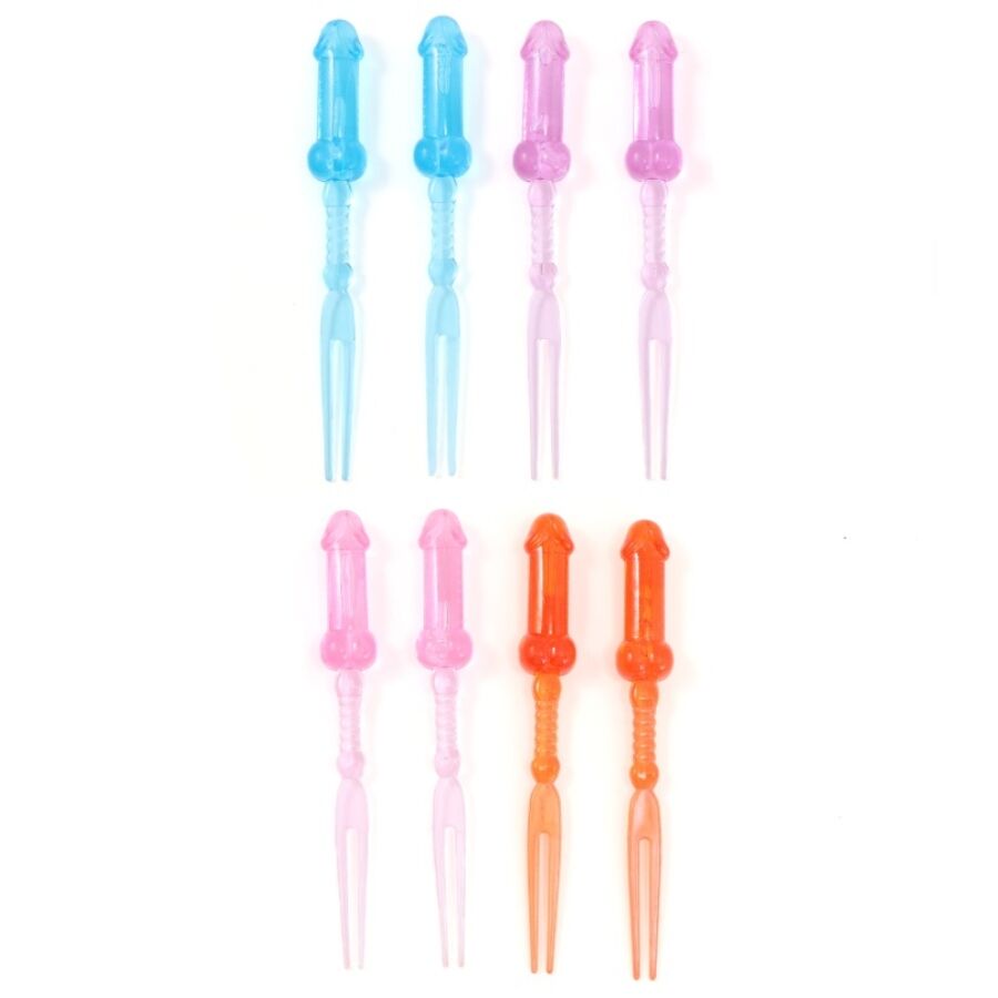 DIABLO PICANTE - PINCHOS DE PENE DE COLORES 8 UNIDADES - OMerotics