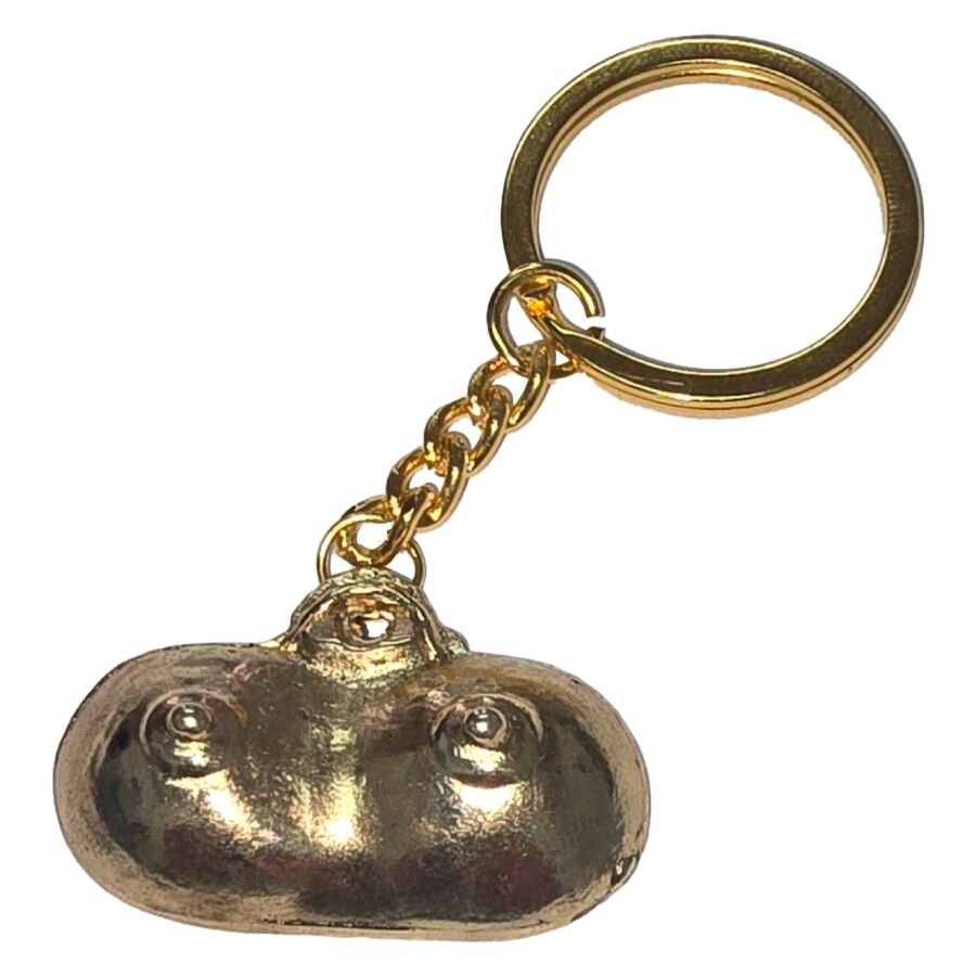 DIABLO PICANTE - LLAVERO METAL TETAS DORADO - OMerotics