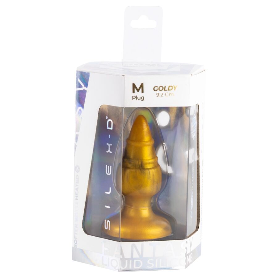 SILEXD - GOLDY PLUG ANAL FANTASY SILICONA LIQUIDA TERMOREACTIVO ORO 9.2 CM - OMerotics