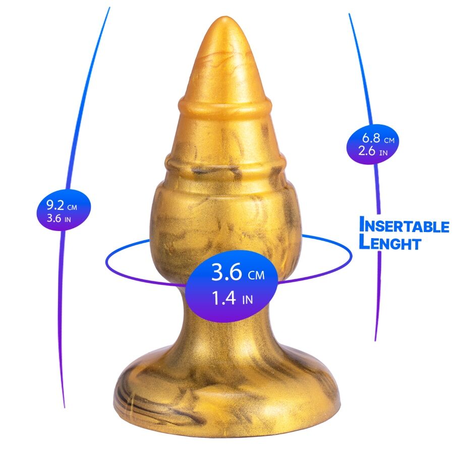 SILEXD - GOLDY PLUG ANAL FANTASY SILICONA LIQUIDA TERMOREACTIVO ORO 9.2 CM - OMerotics