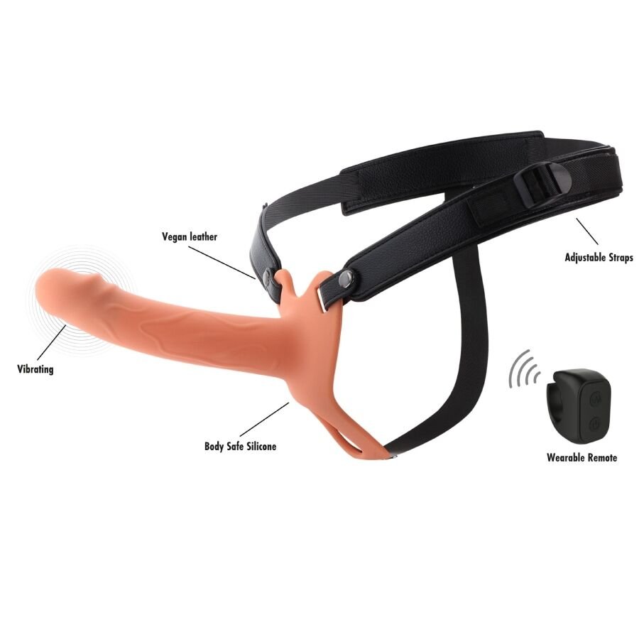 HIDDEN DESIRE - INFERNO STRAP-ON FUNDA PARA PENE CON VIBRACIÓN 18 CM - OMerotics