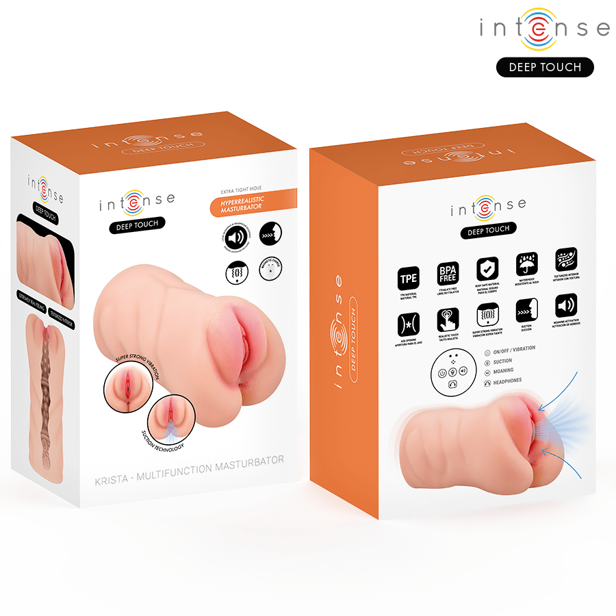 INTENSE DEEP TOUCH - KRISTA MASTURBADOR VAGINA CON EFECTO SUCCIÓN, VIBRACIÓN Y VOZ 1.2 KG - OMerotics