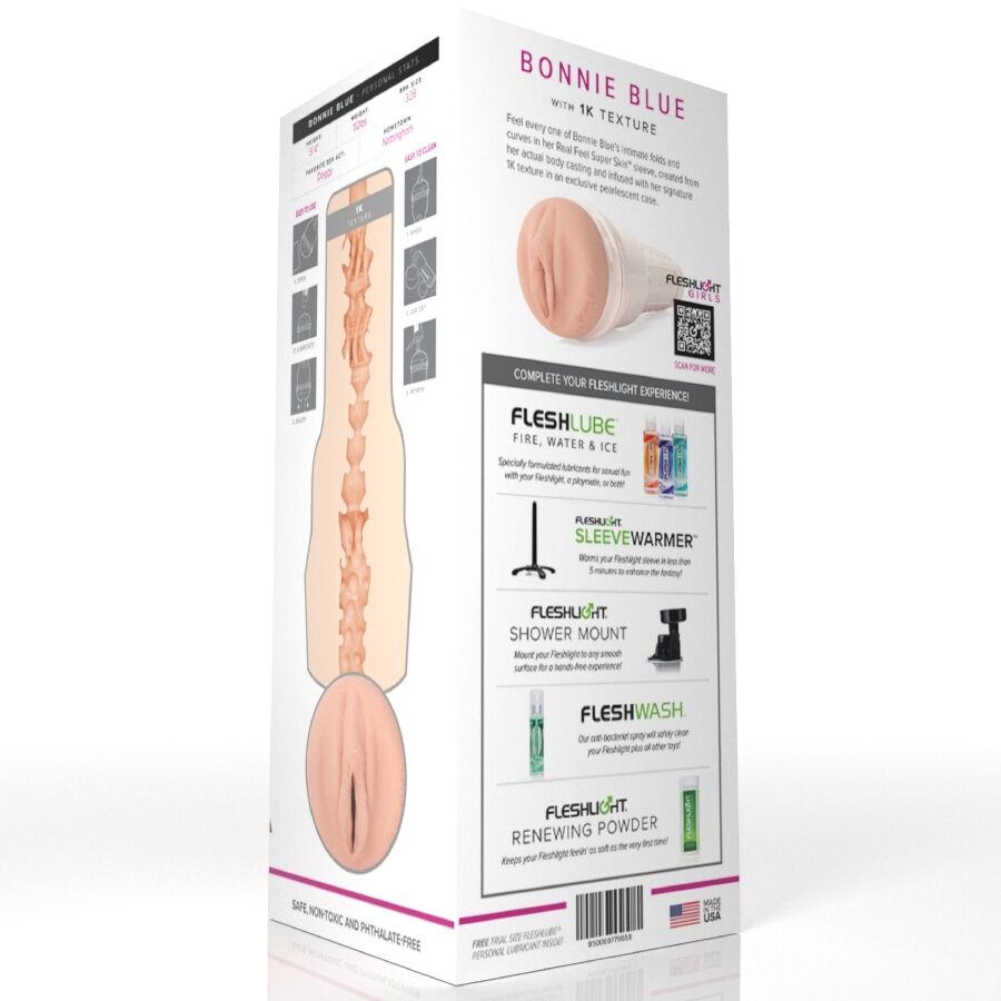 FLESHLIGHT GIRLS - BONNIE BLUE CON TEXTURA 1K VAGINA - OMerotics