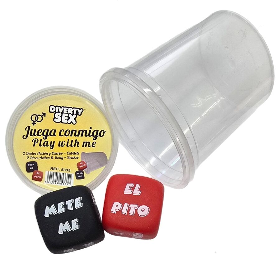 DIABLO PICANTE - DADOS VERBO + LUGAR DEL CUERPO CON CUBILETE - OMerotics