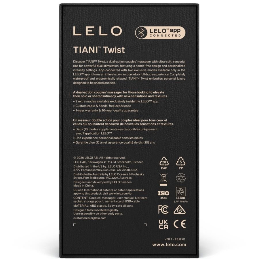 LELO - TIANI TWIST VIBRADOR PARA PAREJAS ROSA - OMerotics