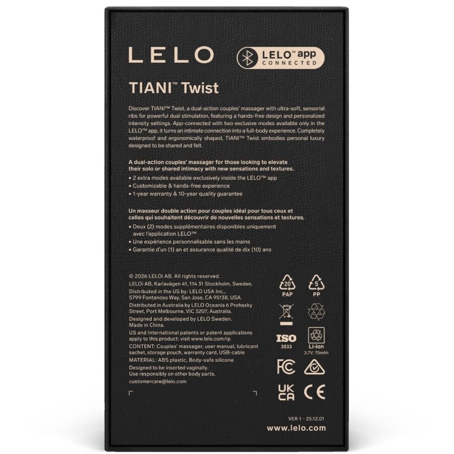 LELO - TIANI TWIST VIBRADOR PARA PAREJAS CELESTE - OMerotics