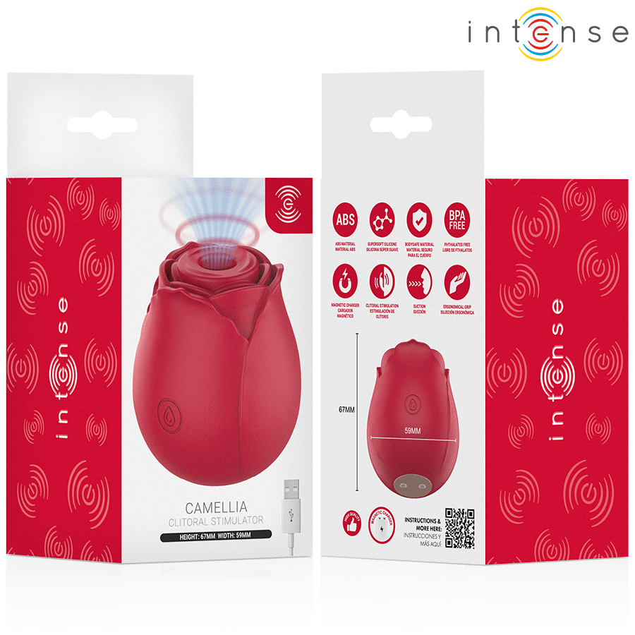 INTENSE - CAMELLIA ROSA SUCCIONADORA DE CLÍTORIS POR ONDAS BURDEOS - OMerotics