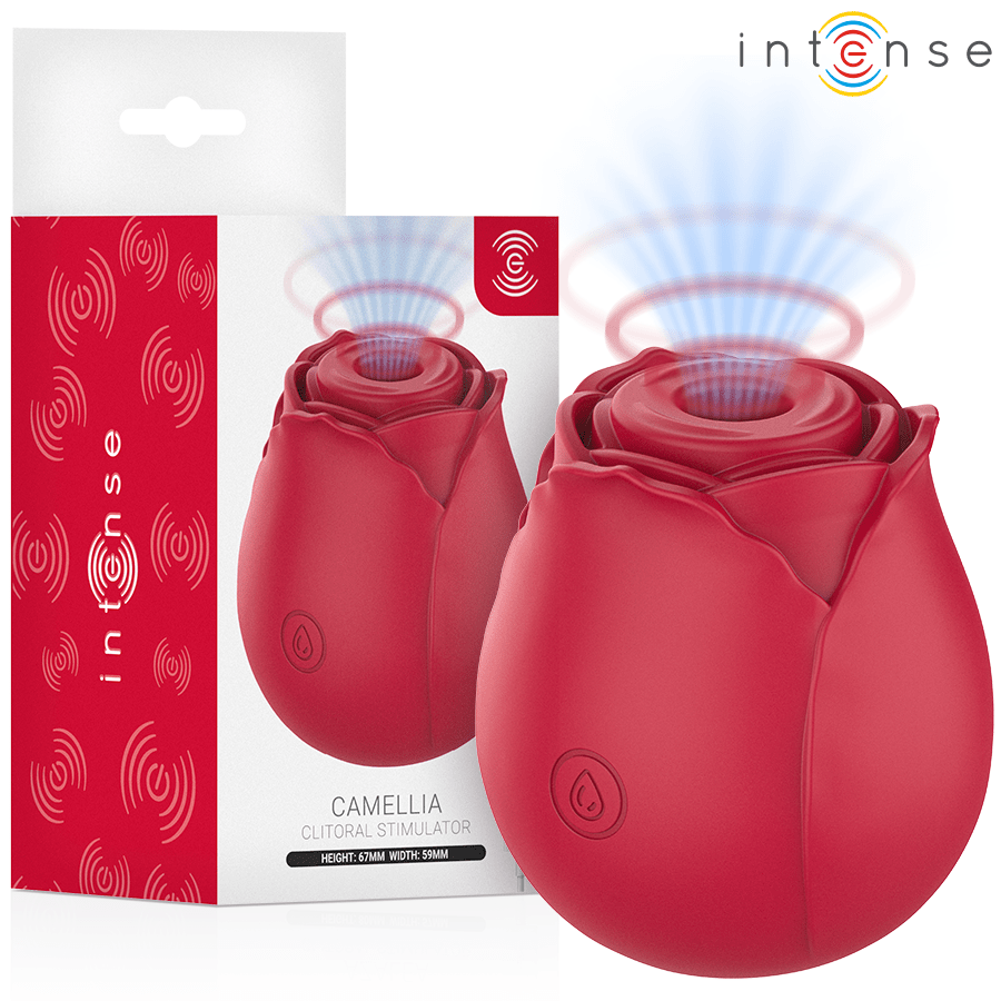 INTENSE - CAMELLIA ROSA SUCCIONADORA DE CLÍTORIS POR ONDAS BURDEOS - OMerotics