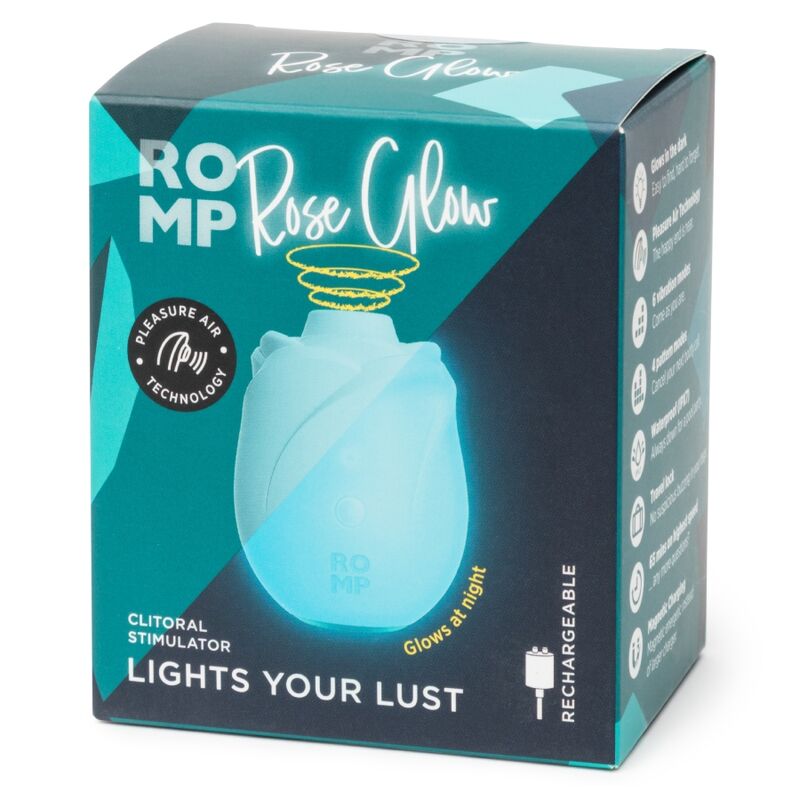 ROMP - ROSE GLOW SUCCIONADOR DE CLÍTORIS BRILLANTE EN LA OSCURIDAD - OMerotics
