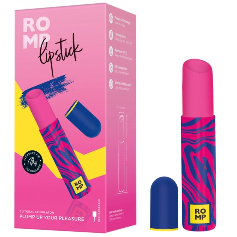 ROMP - LIPSTICK ESTIMULADOR DE CLÍTORIS PINTALABIOS 7 NIVELES - OMerotics