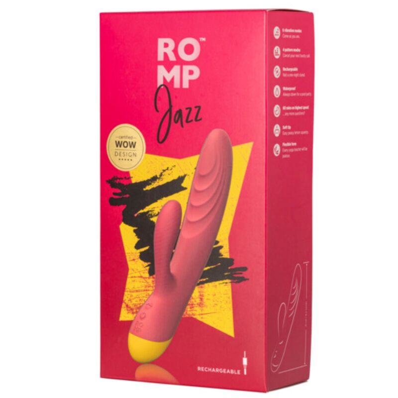 ROMP - JAZZ VIBRADOR RABBIT RECARGABLE ROJO - OMerotics