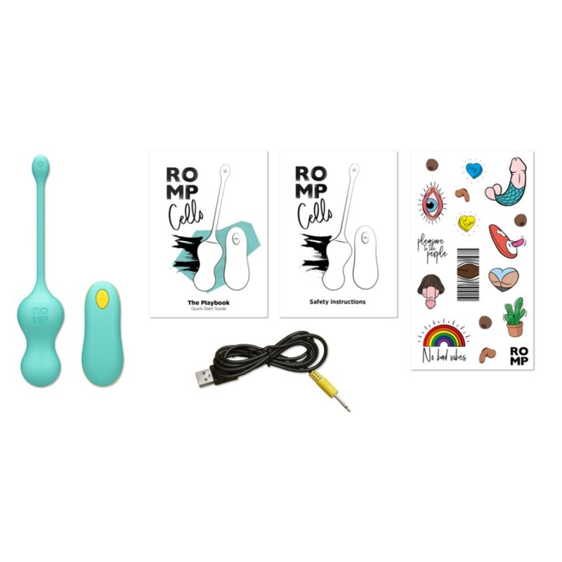 ROMP - CELLO HUEVO VIBRADOR MULTIFUNCIÓN TURQUESA CONTROL REMOTO - OMerotics