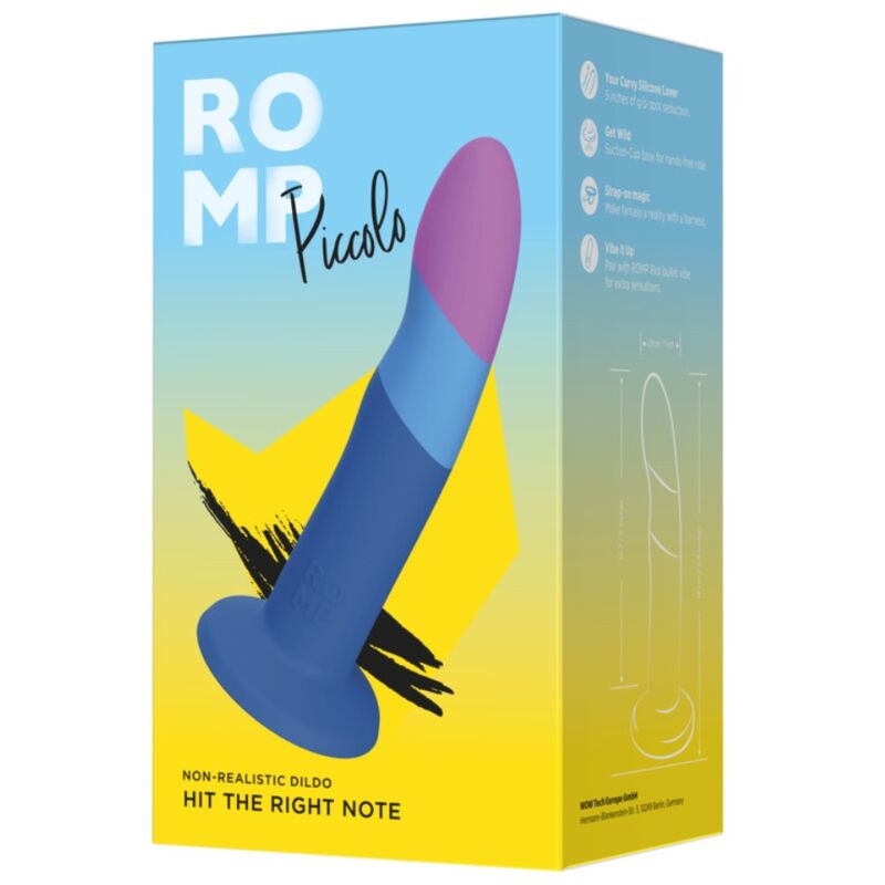 ROMP - PICCOLO DILDO SILICONA CON VENTOSA TRICOLOR 14 CM - OMerotics
