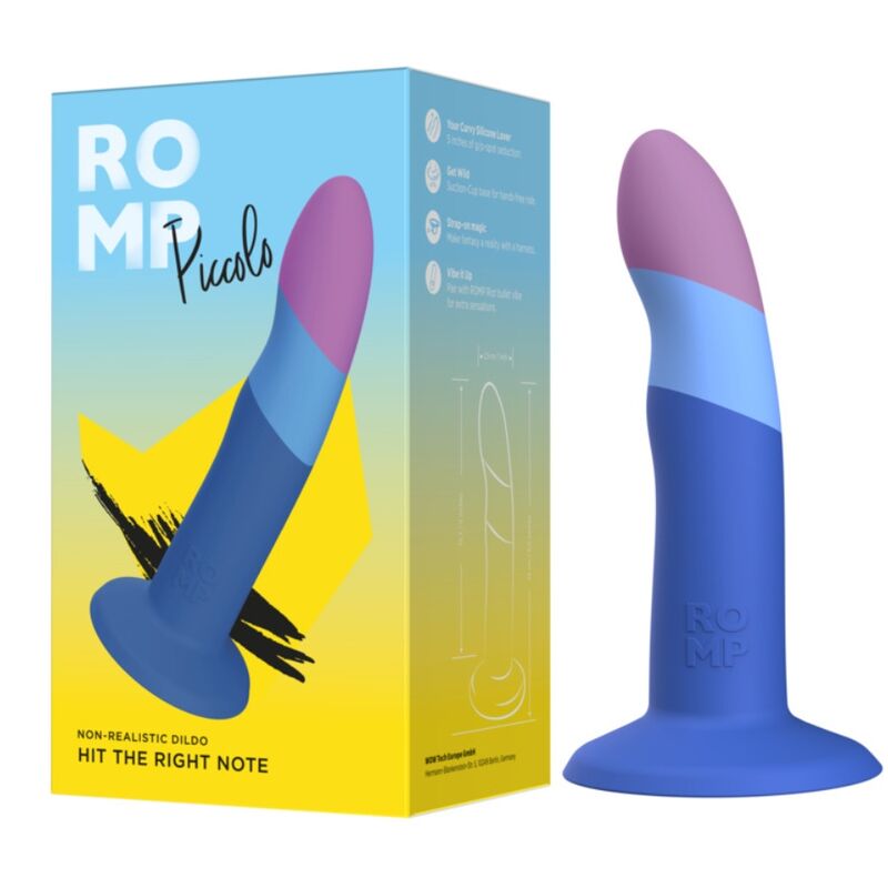 ROMP - PICCOLO DILDO SILICONA CON VENTOSA TRICOLOR 14 CM - OMerotics