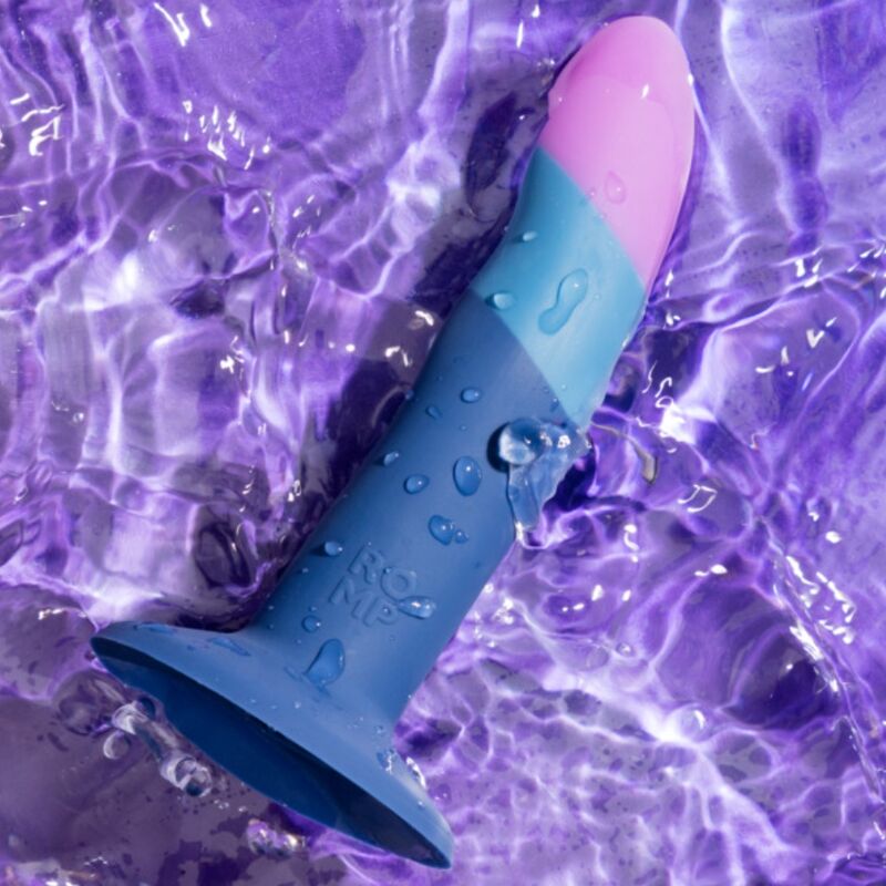 ROMP - PICCOLO DILDO SILICONA CON VENTOSA TRICOLOR 14 CM - OMerotics
