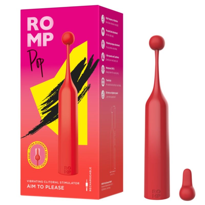 ROMP - POP ESTIMULADOR DE CLÍTORIS ALTA FRECUENCIA ROJO - OMerotics