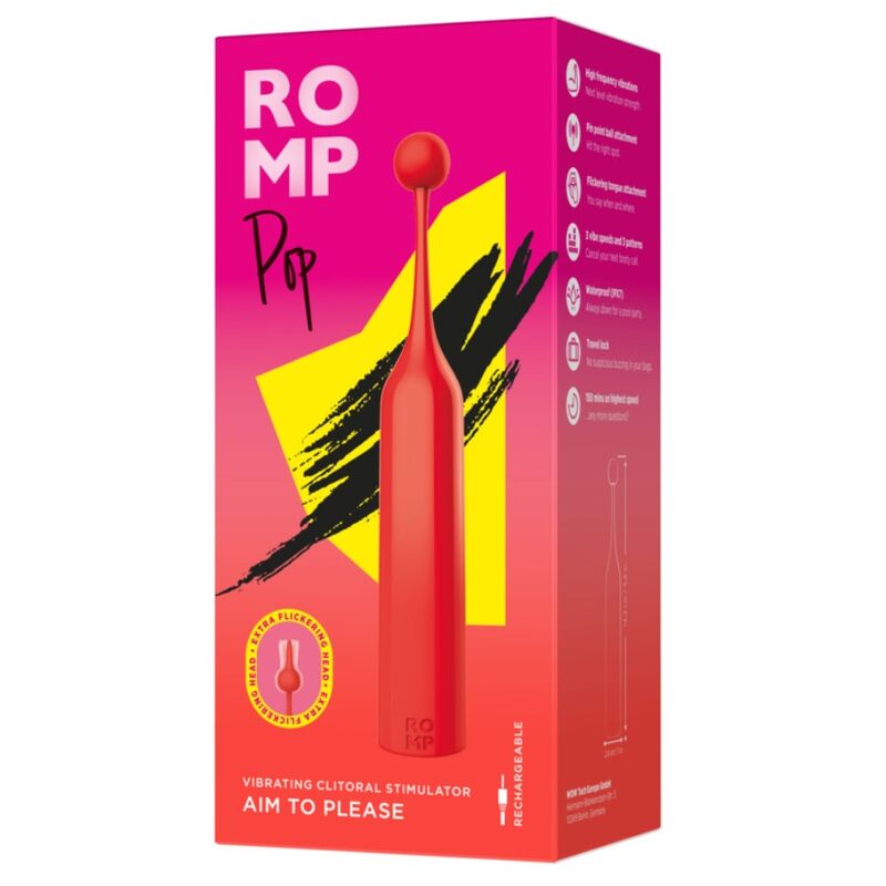 ROMP - POP ESTIMULADOR DE CLÍTORIS ALTA FRECUENCIA ROJO - OMerotics