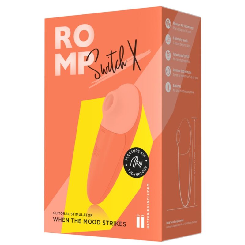 ROMP - SWITCH X ESTIMULADOR DE CLÍTORIS 6 NIVELES NARANJA - OMerotics