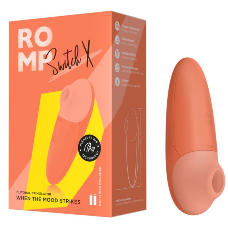 ROMP - SWITCH X ESTIMULADOR DE CLÍTORIS 6 NIVELES NARANJA - OMerotics