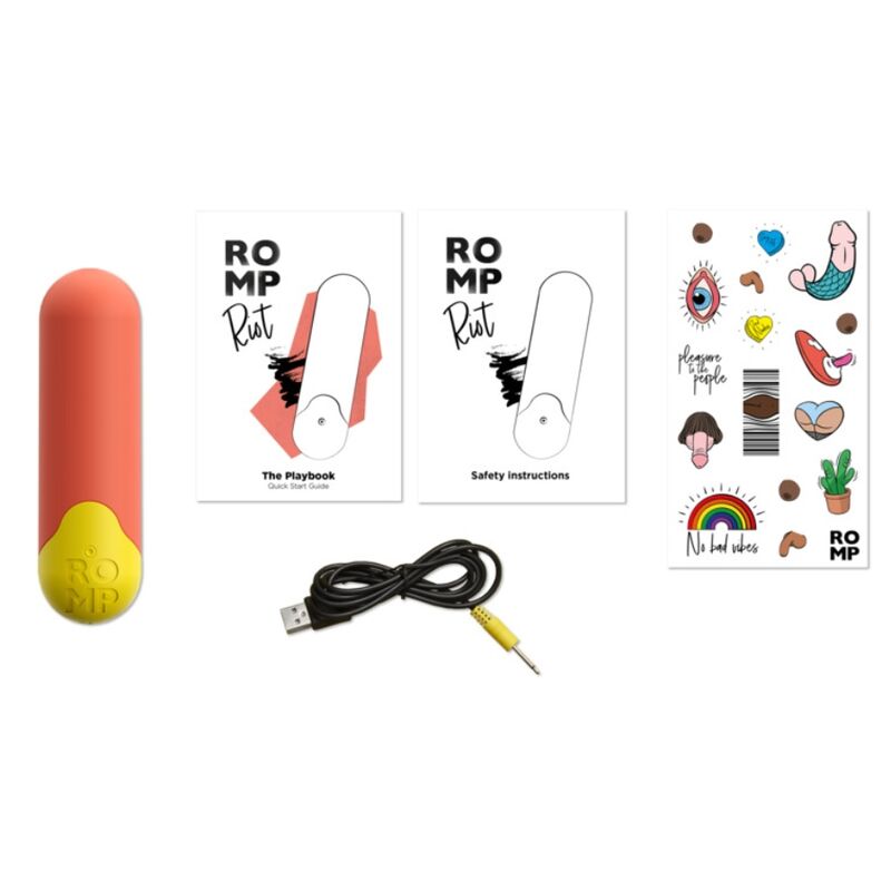 ROMP - RIOT BALA VIBRADORA MULTIFUNCIÓN NARANJA + AMARILLA - OMerotics