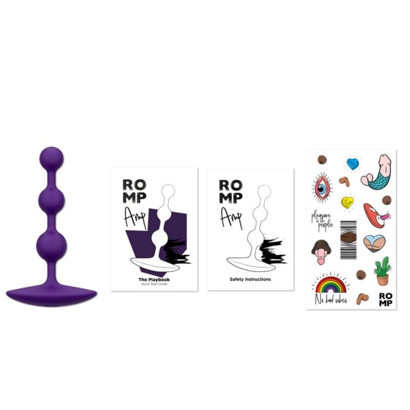 ROMP - AMP PURPLE BOLAS ANALES FLEXIBLES DE SILICONA 12,5 CM MORADO - OMerotics