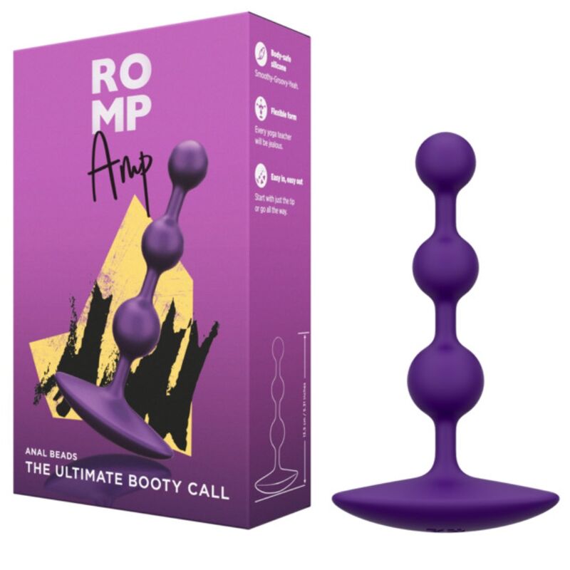 ROMP - AMP PURPLE BOLAS ANALES FLEXIBLES DE SILICONA 12,5 CM MORADO - OMerotics