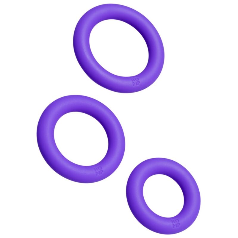 ROMP - REMIX TRIO SET DE 3 ANILLOS PARA PENE SILICONA MORADO - OMerotics