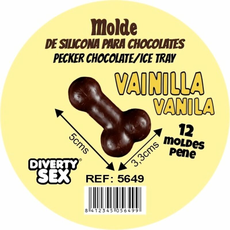 DIABLO PICANTE - MOLDE CHOCOLATE 12 PENES SILICONA PARA COLGAR VAINILLA - OMerotics