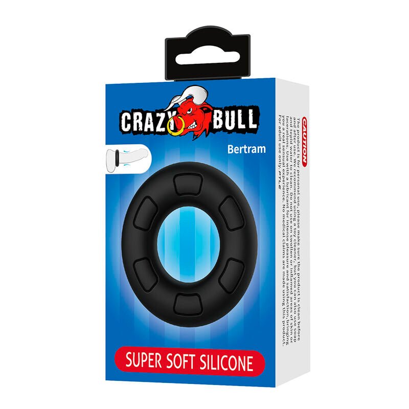 CRAZY BULL - BERTRAM ANILLO PARA PENE SUPER SOFT SILICONA NEGRO - OMerotics