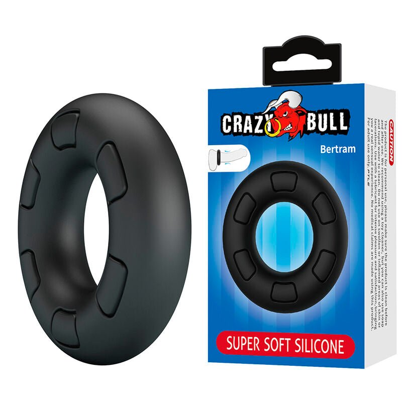 CRAZY BULL - BERTRAM ANILLO PARA PENE SUPER SOFT SILICONA NEGRO - OMerotics
