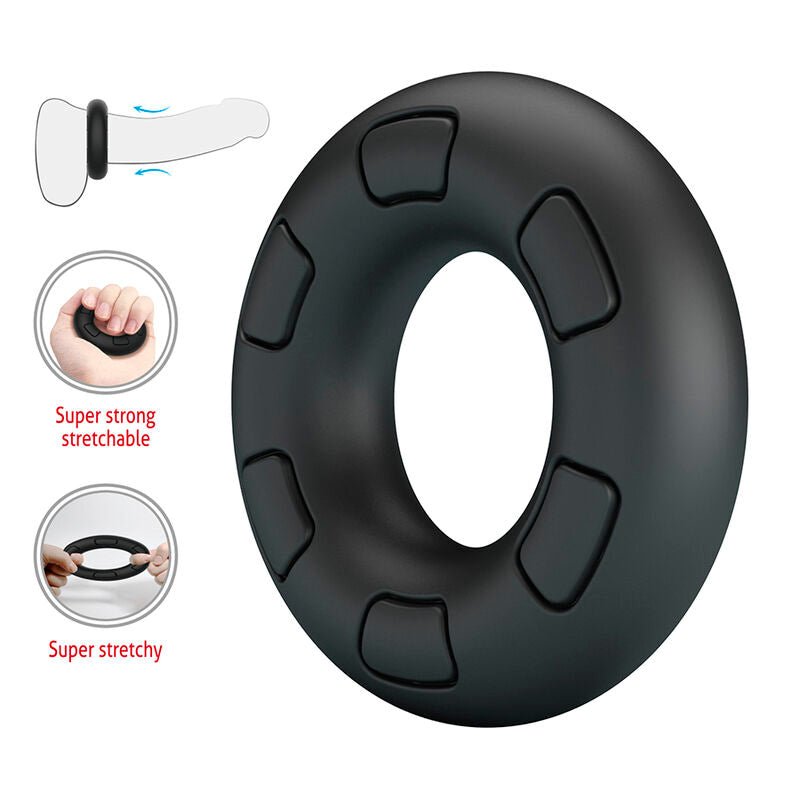 CRAZY BULL - BERTRAM ANILLO PARA PENE SUPER SOFT SILICONA NEGRO - OMerotics