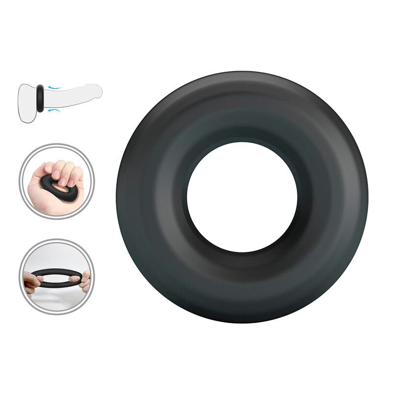 CRAZY BULL - URBAN ANILLO PARA PENE SILICONA SUPER SOFT NEGRO - OMerotics