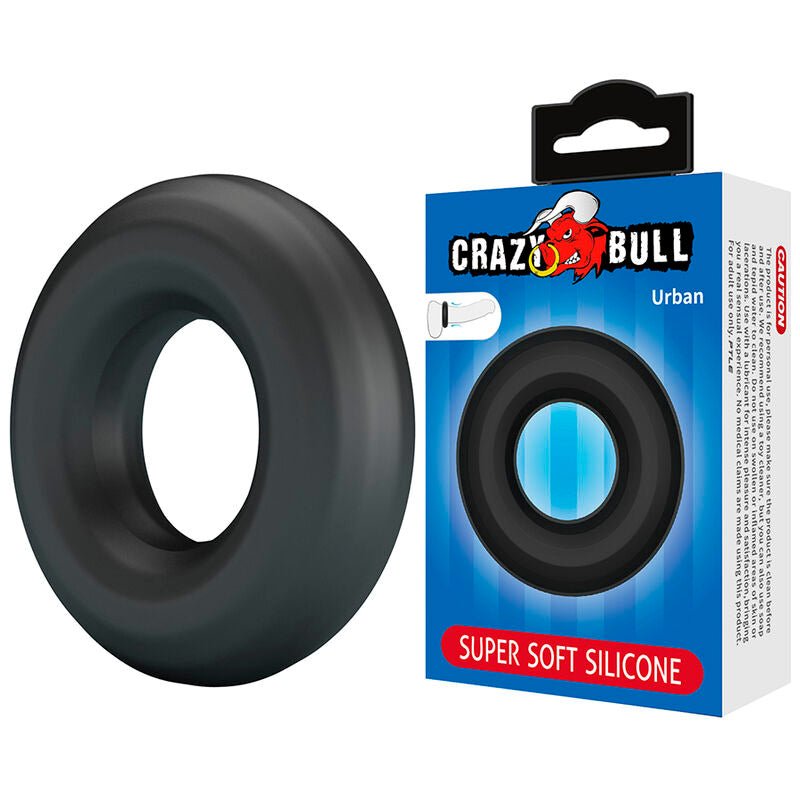 CRAZY BULL - URBAN ANILLO PARA PENE SILICONA SUPER SOFT NEGRO - OMerotics