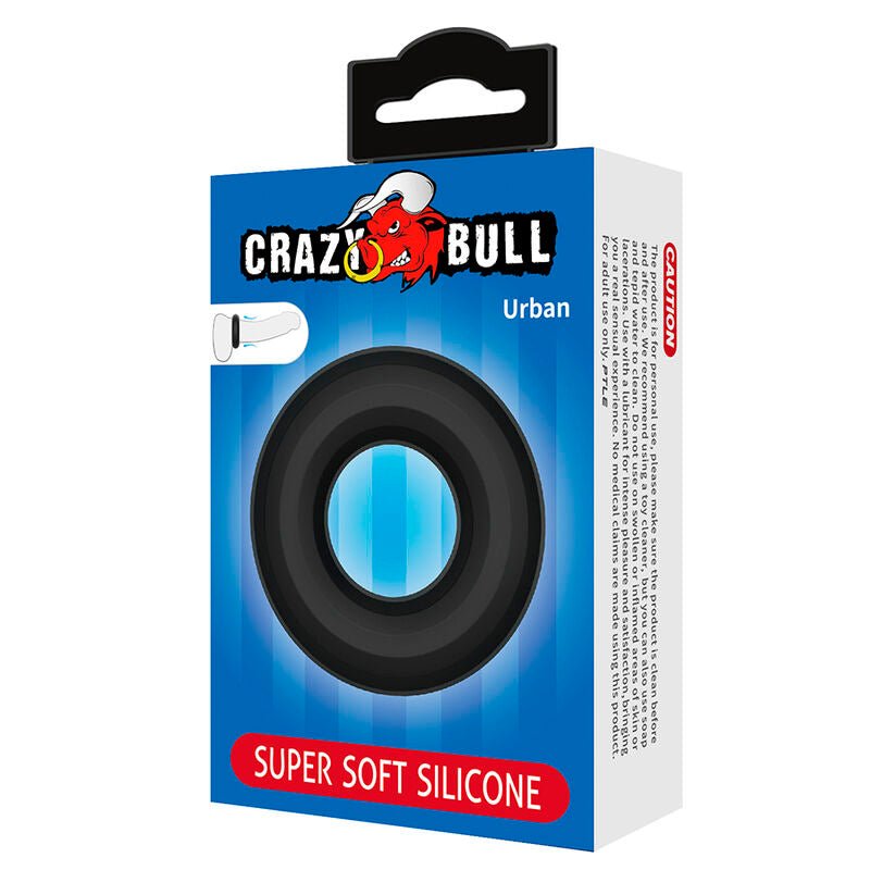 CRAZY BULL - URBAN ANILLO PARA PENE SILICONA SUPER SOFT NEGRO - OMerotics