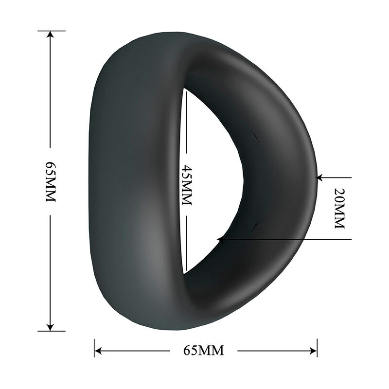 CRAZY BULL - VALEN ANILLO PARA PENE ERGONÓMICO SILICONA NEGRO - OMerotics