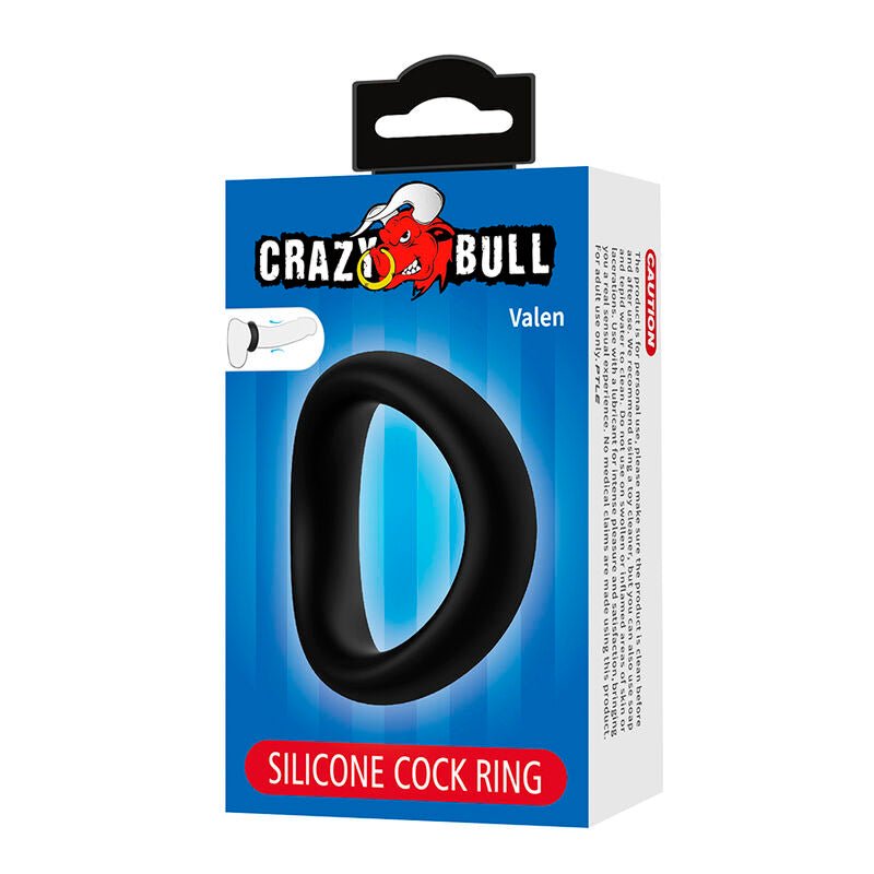 CRAZY BULL - VALEN ANILLO PARA PENE ERGONÓMICO SILICONA NEGRO - OMerotics