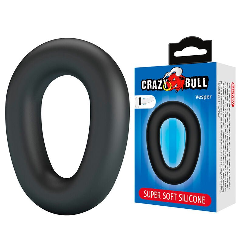CRAZY BULL - VESPER ANILLO PARA PENE SUPER SOFT SILICONA NEGRO - OMerotics