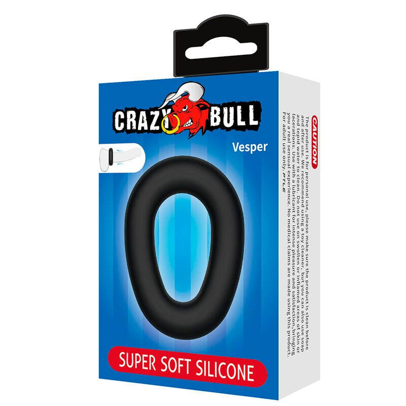 CRAZY BULL - VESPER ANILLO PARA PENE SUPER SOFT SILICONA NEGRO - OMerotics