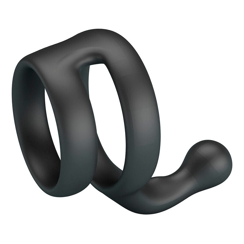 CRAZY BULL - YANCY ANILLO DOBLE PARA PENE Y TESTÍCULOS SILICONA NEGRO - OMerotics