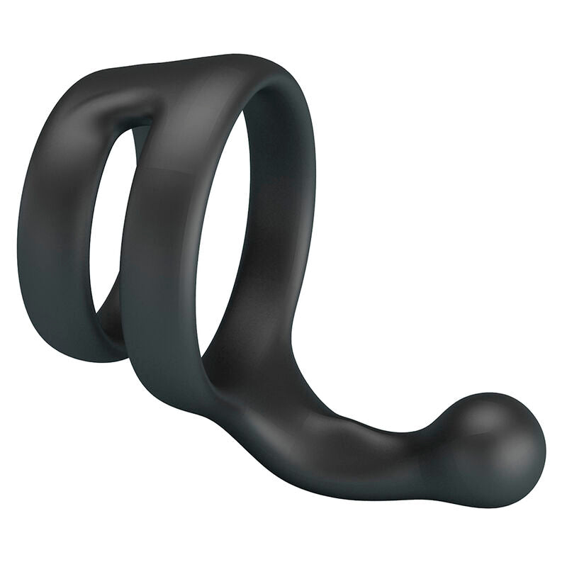 CRAZY BULL - YANCY ANILLO DOBLE PARA PENE Y TESTÍCULOS SILICONA NEGRO - OMerotics