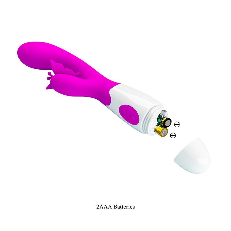 PRETTY LOVE - BUTTERFLY KISS VIBRADOR RABBIT 30 FUNCIONES MORADO - OMerotics