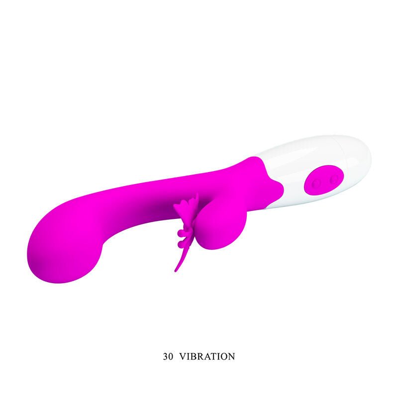PRETTY LOVE - BUTTERFLY KISS VIBRADOR RABBIT 30 FUNCIONES MORADO - OMerotics