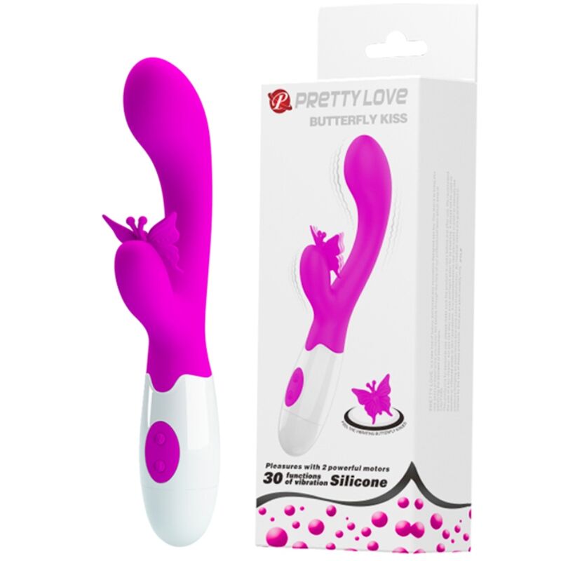 PRETTY LOVE - BUTTERFLY KISS VIBRADOR RABBIT 30 FUNCIONES MORADO - OMerotics