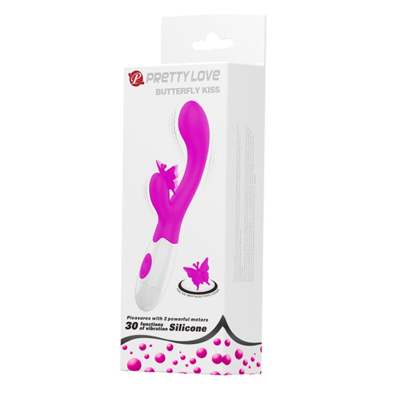 PRETTY LOVE - BUTTERFLY KISS VIBRADOR RABBIT 30 FUNCIONES MORADO - OMerotics