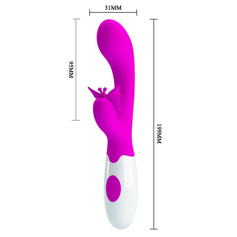 PRETTY LOVE - BUTTERFLY KISS VIBRADOR RABBIT 30 FUNCIONES MORADO - OMerotics