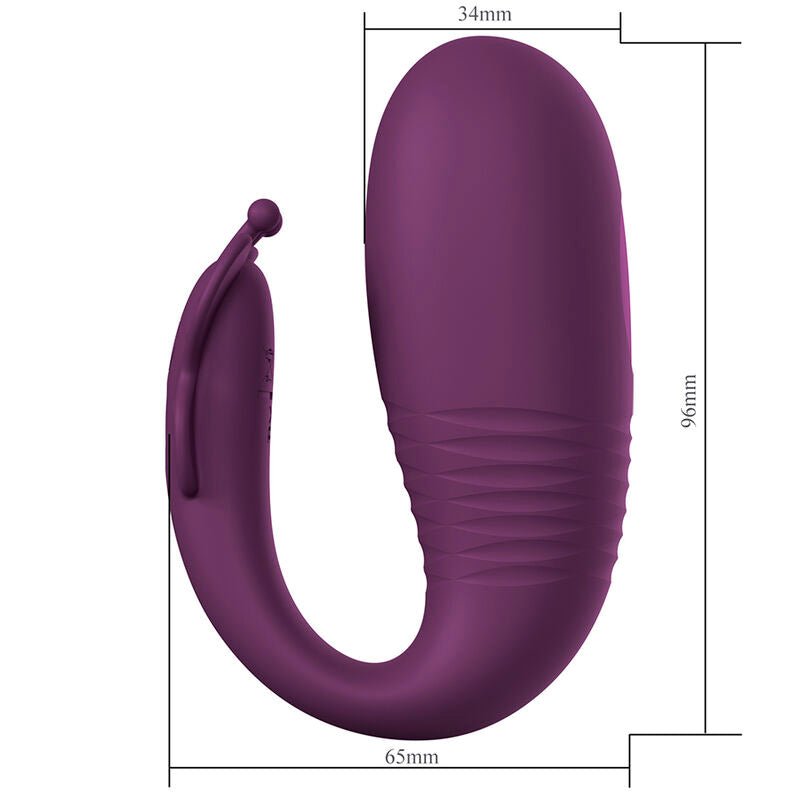 PRETTY LOVE - KLAY VIBRADOR HUEVO CON EMPUJE APP CONTROL MORADO - OMerotics