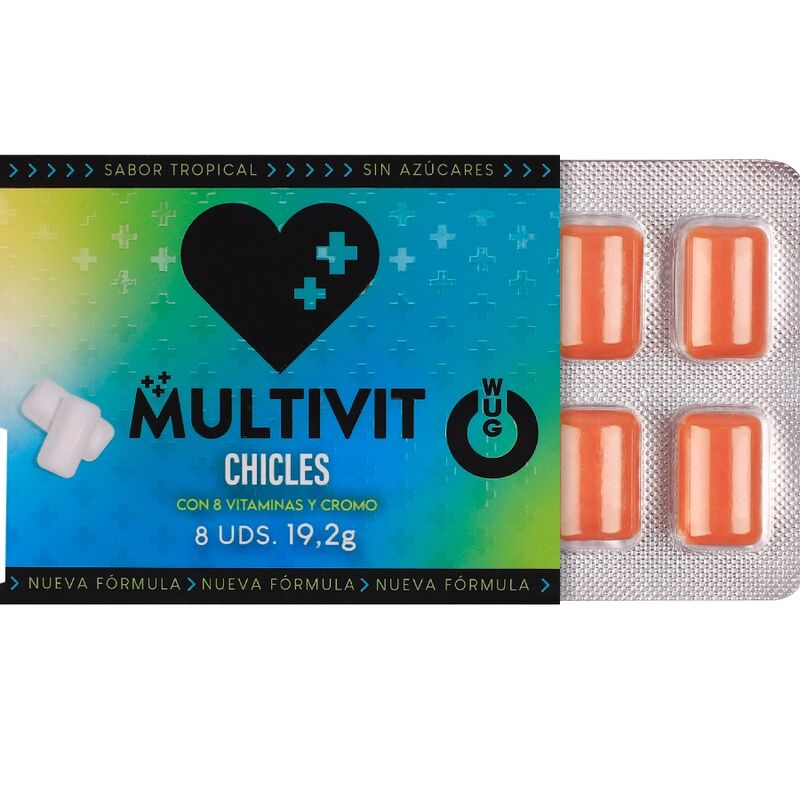 WUG Multivit - El chicle funcional que refuerza tus defensas cada día BLISTER 8 UDS - OMerotics