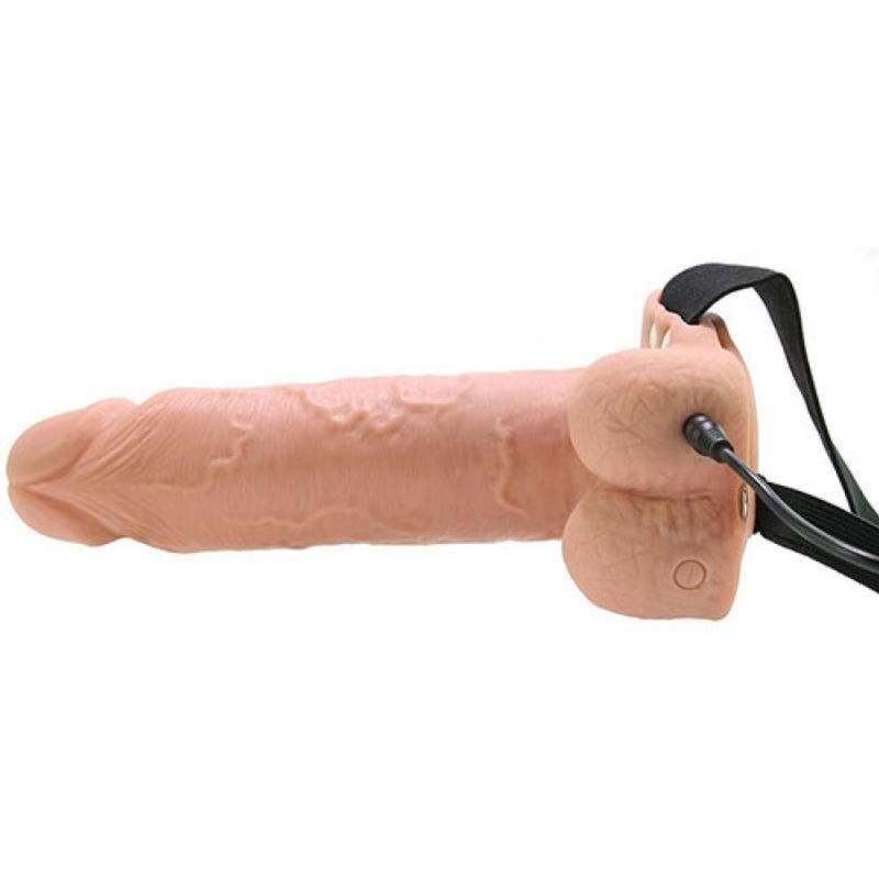 FETISH FANTASY SERIES - STRAP ON HUECO REALISTA VIBRADOR CON TESTÍCULOS 17,8 CM - OMerotics