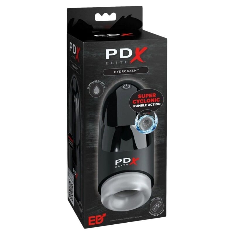 PDX ELITE - MASTURBADOR HYDROGASM CON VIBRACIÓN CICLÓNICA 20 CM - OMerotics